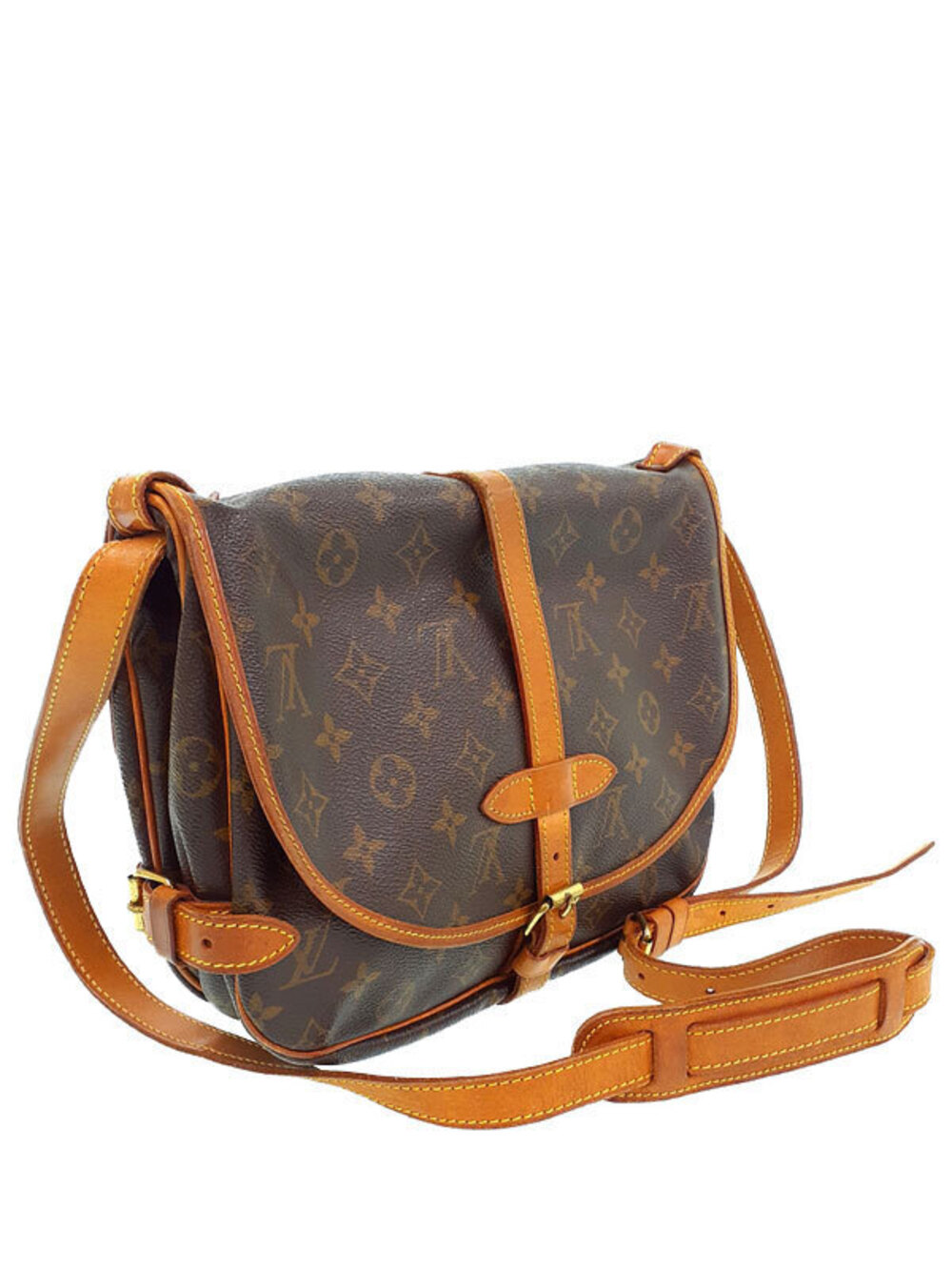 Louis Vuitton Monogram Shoulder Bag Saumur Brown